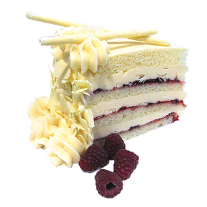 Vanilla Raspberry Grand Marnier Cake Slice