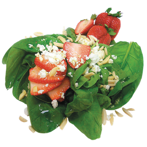 Spinach Salad W/ Almonds, Strawberries & Goat Cheese