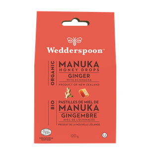 Wedderspoon Organic Manuka Honey Ginger With Echinacea Drops