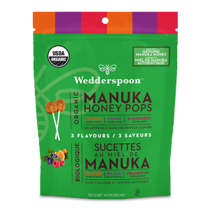Wedderspoon Organic Manuka Honey Pops 3 Flavours