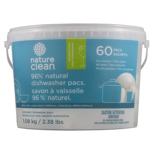 Nature Clean Fragrance Free 96% Natural Dishwasher Pacs