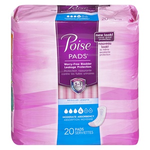 Poise Pads Regular Moderate Absorbency