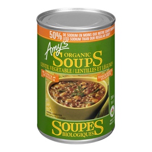 Amys Organic Soup Lentil Vegetable 50% Less Sodium
