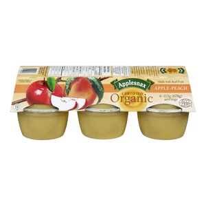 Applesnax Organic Unsweetened Apple Peach Sauce