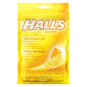 Halls Relief Honey Lemon Lozenges Actions Honey Lemon