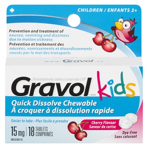 Gravol Kids Quick Dissolve Chewable Cherry
