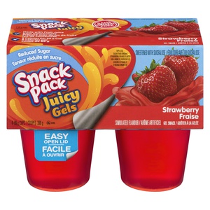 Hunts Snack Pack Juicy Gels Strawberry Reduced Sugar