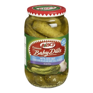 Bicks Premium 50% Less Salt Garlic Baby Dills Pickles