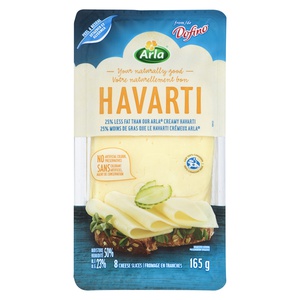 Arla Sliced 25% Less Fat Havarti Cheese