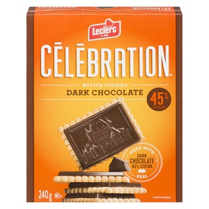 Leclerc Celebration Dark Chocolate Butter Cookies