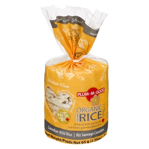 Plum M Good Organic Rice Thins Canadian Wild Rice Cakes