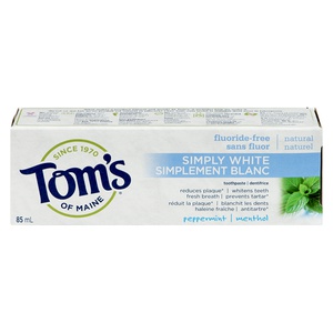 Toms Toothpaste Floride Free Simply White