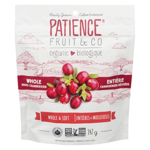 Patience Fruit&co Organic Dried Cranberries Gently Sweetened