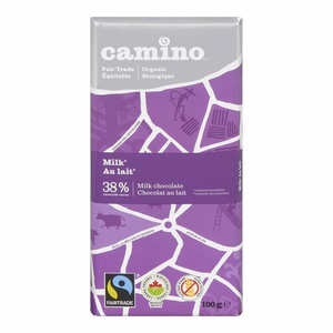 Camino Organic 38% Milk Chocolate Bar W/ a Hint of Hazelnut