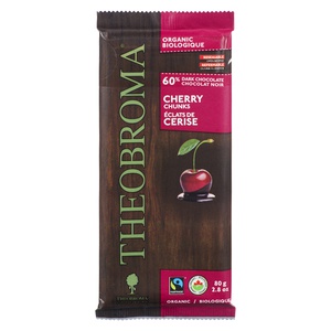 Theobroma Organic Cherry Chunks 60% Dark Chocolate