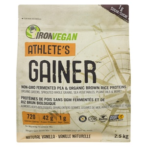 Iron Vegan Athletes Gainer Protein Powder Natural Vanilla