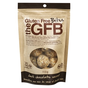 The GFB Gluten Free Bites Dark Chocolate Coconut