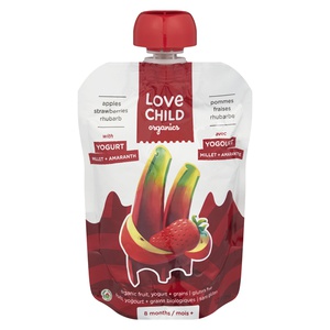 Love Child Organics Apples Strawberries Rhubarb W/ Yogurt