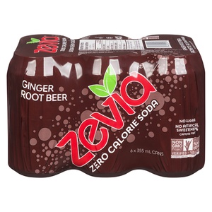 Zevia Ginger Root Beer Zero Calorie Soda