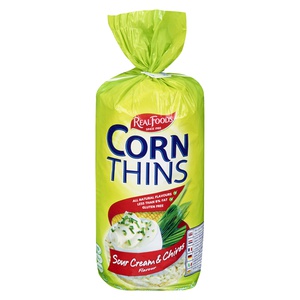 Real Foods Corn Thins Sour Cream and Chives