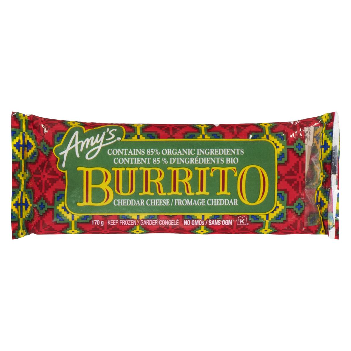 AMYS BURRITO CHEDDAR CHEESE