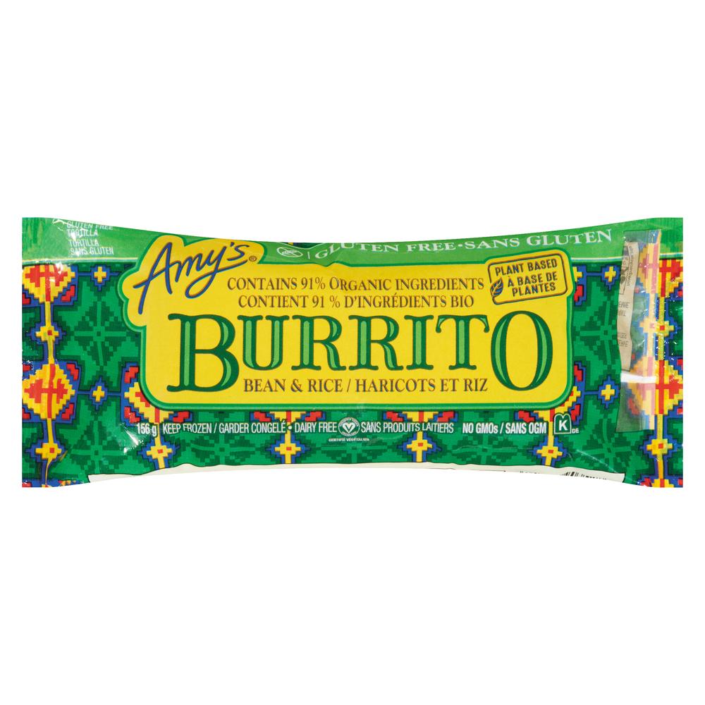 AMYS BURRITO BEAN & RICE GLUTEN FREE