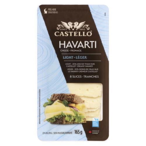 ARLA CASTELLO SLICED 25% LESS FAT HAVARTI CHEESE