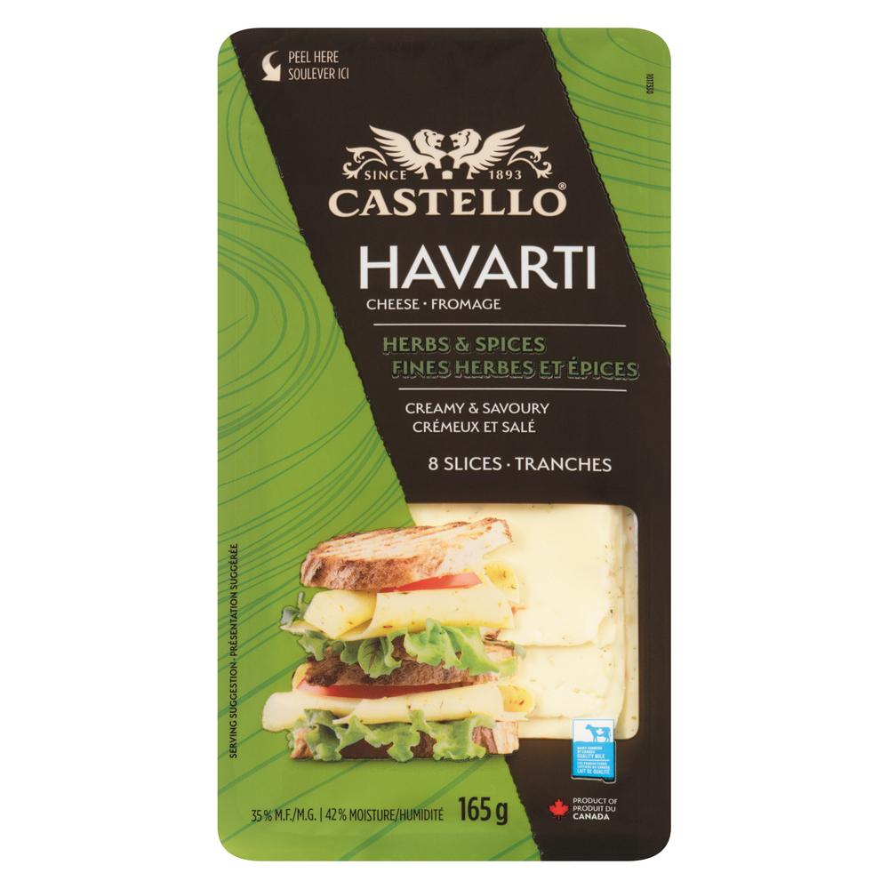 ARLA CASTELLO SLICED HERB & SPICES HAVARTI CHEESE