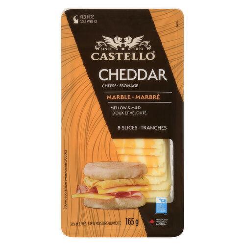 ARLA CASTELLO SLICED MARBLE CHEDDAR CHEESE