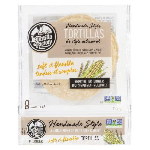 La Tortilla Factory Handmade Style Tortillas - White Corn & Wheat