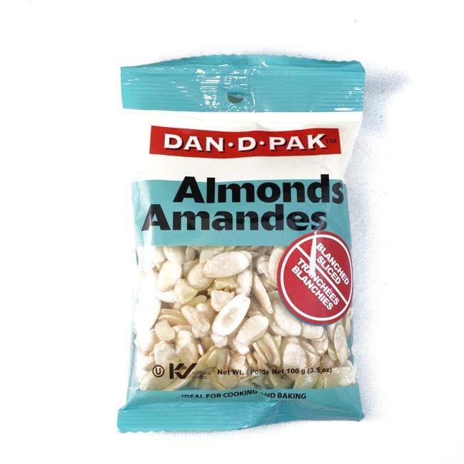 DAN-D PAK ALMONDS RAW SLICED