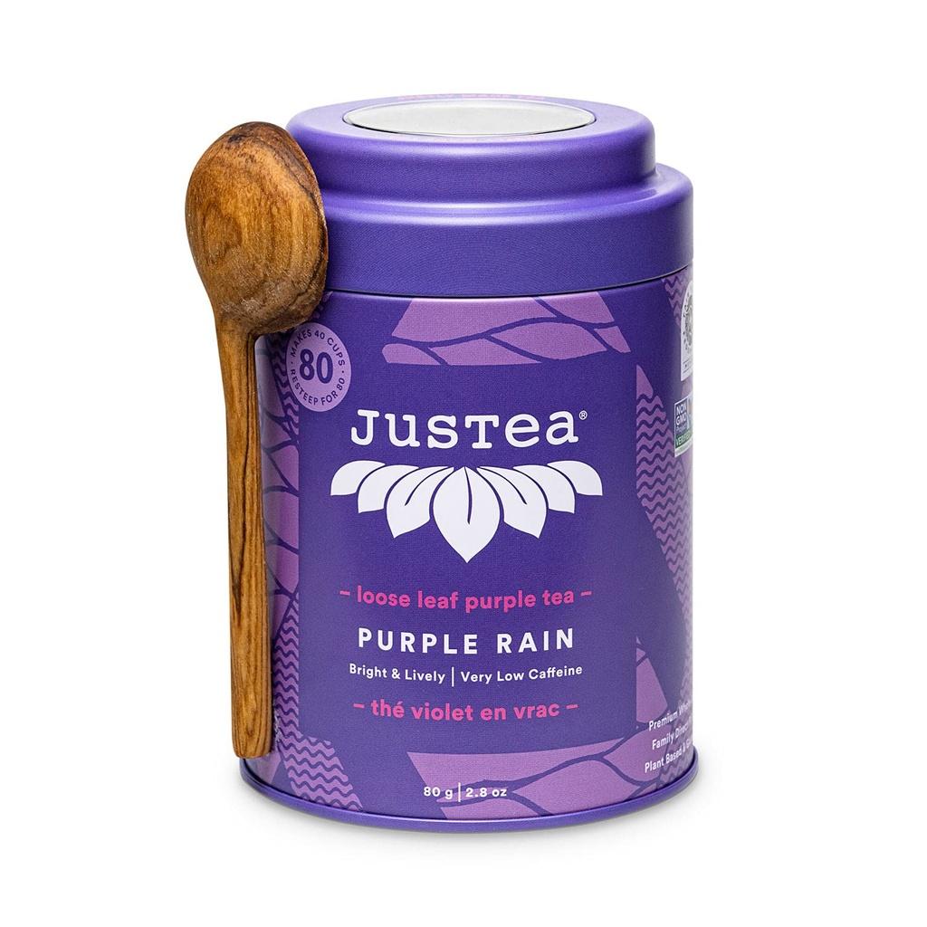 JUSTEA PURPLE RAIN LOOSE LEAF PURPLE TEA W/ SPOON