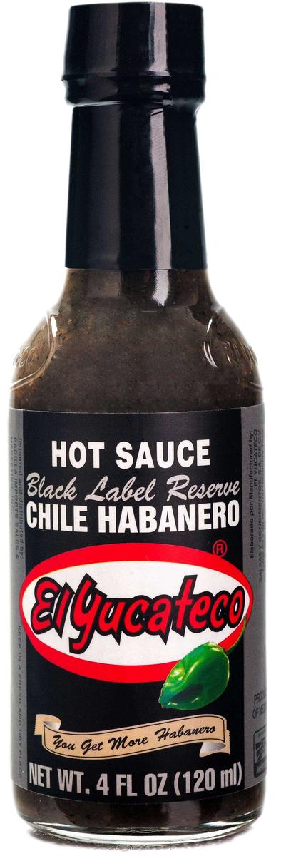 EL YUCATECO BLACK LABEL RESERVE HOT SAUCE CHILE HABANERO