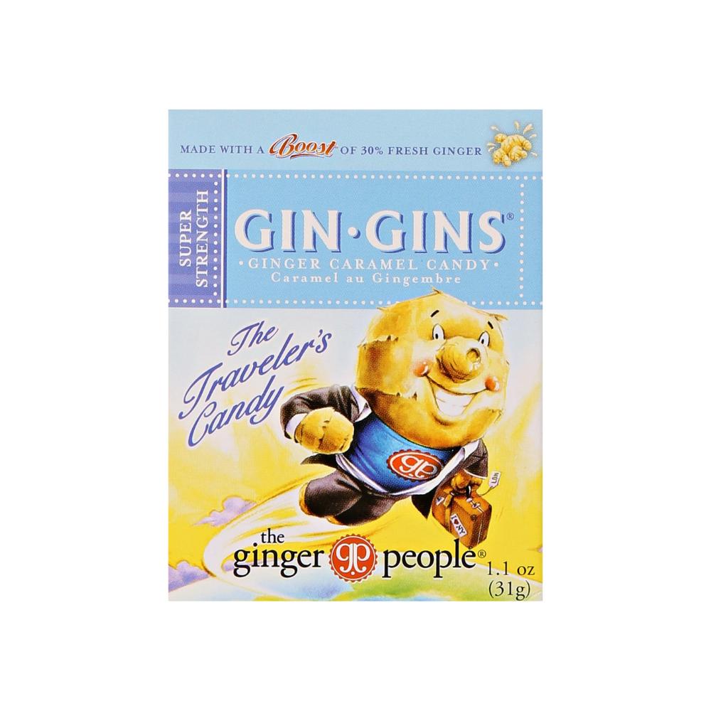 THE GINGER PEOPLE GIN GINS SUPER STRENGTH TRAVELERS CANDY