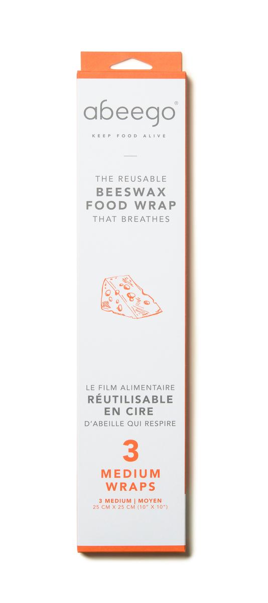 ABEEGO REUSABLE BEESWAX FOOD WRAP MEDIUM