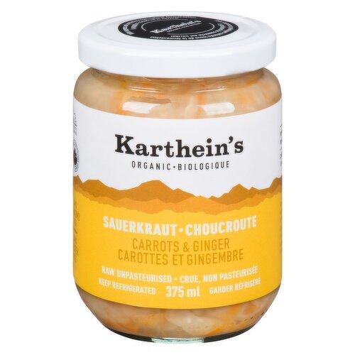 KARTHEINS ORGANIC UNPASTEURIZED SAUERKRAUT W/ CARROTS&GINGER