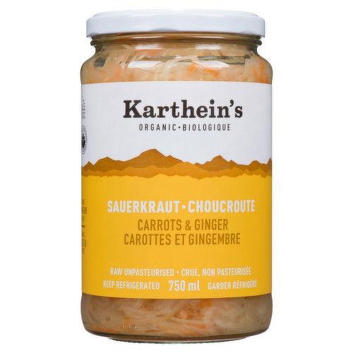 KARTHEINS ORGANIC UNPASTEURIZED SAUERKRAUT CARROTS & GINGER