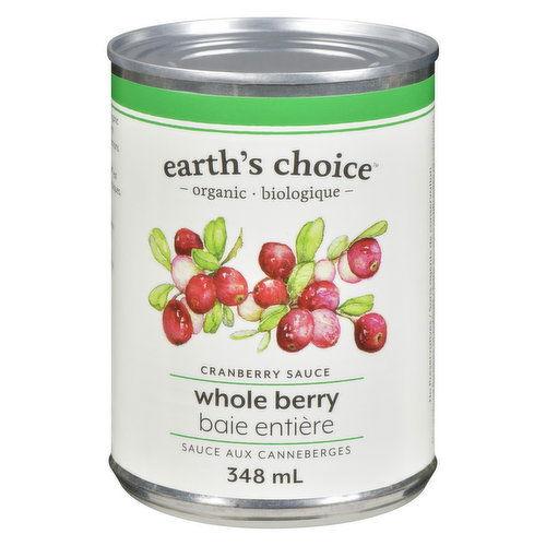 EARTH'S CHOICE ORGANIC WHOLE CRANBERRY SAUCE