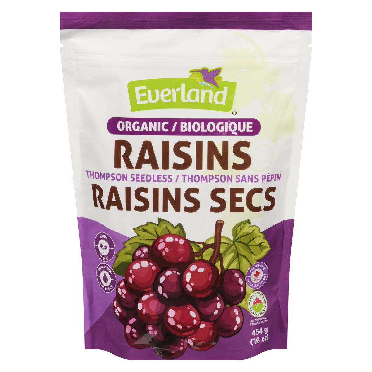 EVERLAND ORGANIC THOMPSON SEEDLESS RAISINS