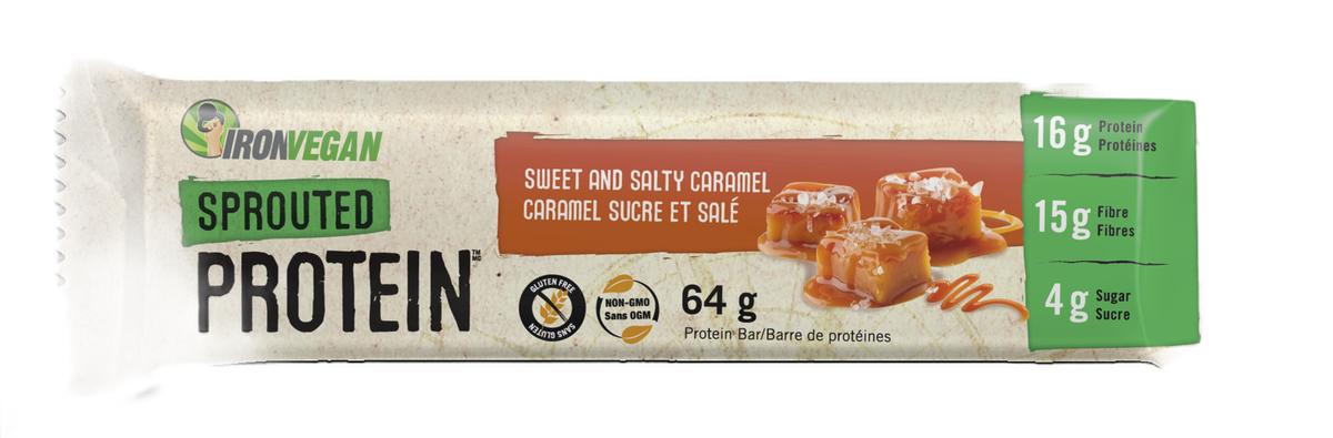 IRON VEGAN SPROUTED PROTEIN BAR SWEET SALTY CARAMEL