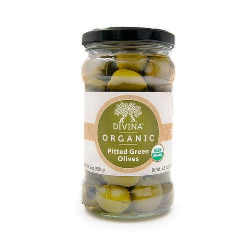 DIVINA ORGANIC PITTED GREEN OLIVES